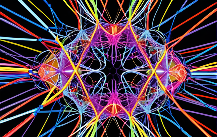 Interdisciplinary Research - Idea Generation**
Prompt: A vibrant, interconnected network of glowing nodes representing different academic disciplines (science, art, technology, humanities). Bright lines connect these nodes, symbolizing the flow of ideas and collaboration, leading to a central, brilliant spark representing a groundbreaking innovation. Abstract, colorful, dynamic composition, emphasizing synergy and breakthrough thinking.
**